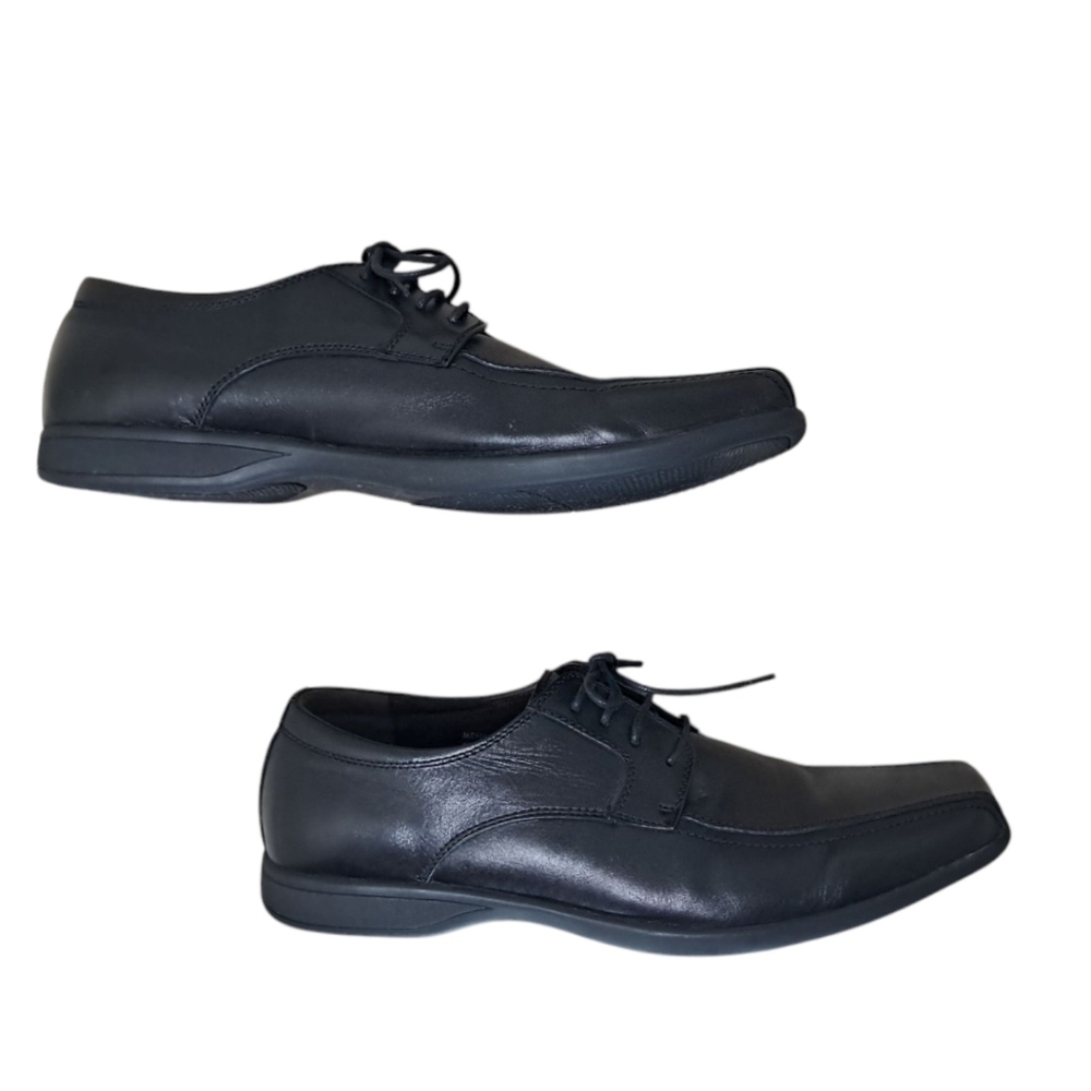 Asher Green Black Leather Oxfords Size 13 - Picture 11 of 14